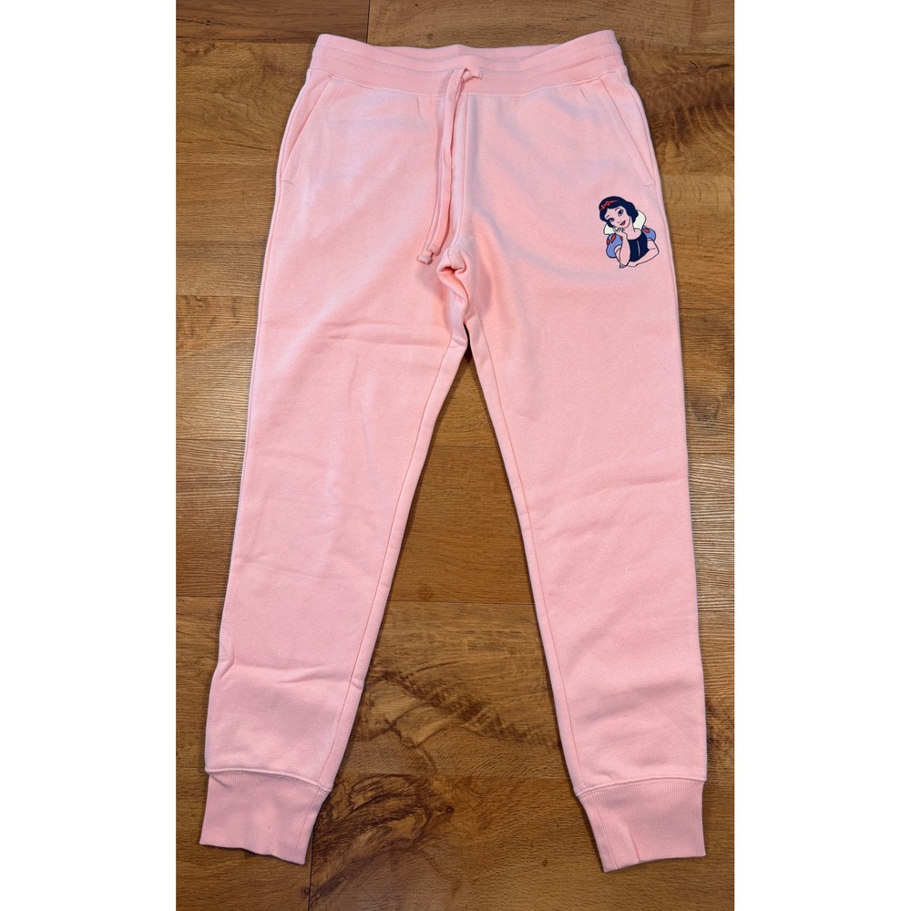 Disney Snow White Jogger Sweatpants‎ Pink Women's Drawstring Elastic Waist Sz S